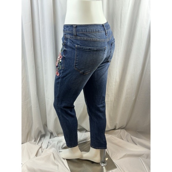 Kensie Jeans‎ Blue Denim Embroidered Floral Skinny Fit 10/30 Streetwear 67-39 - Picture 13 of 14